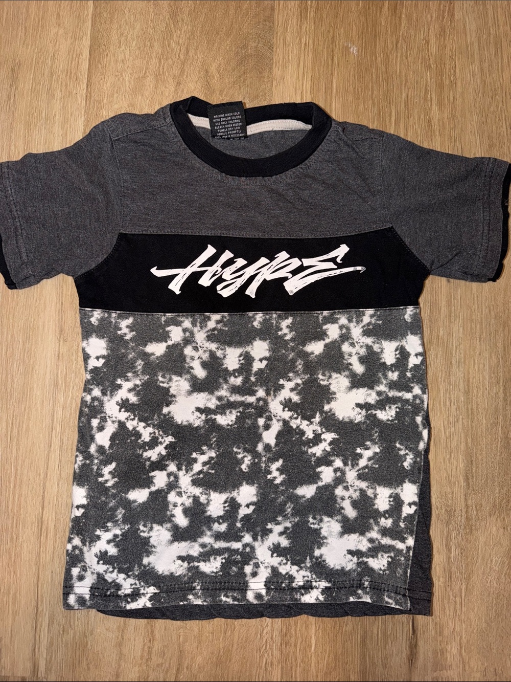 Hype Kids Gray Tie-Dye Logo Short Sleeve Tee